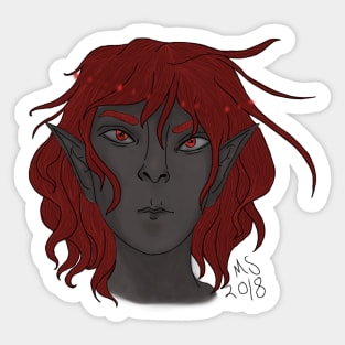 Redhead Elf character design Sticker